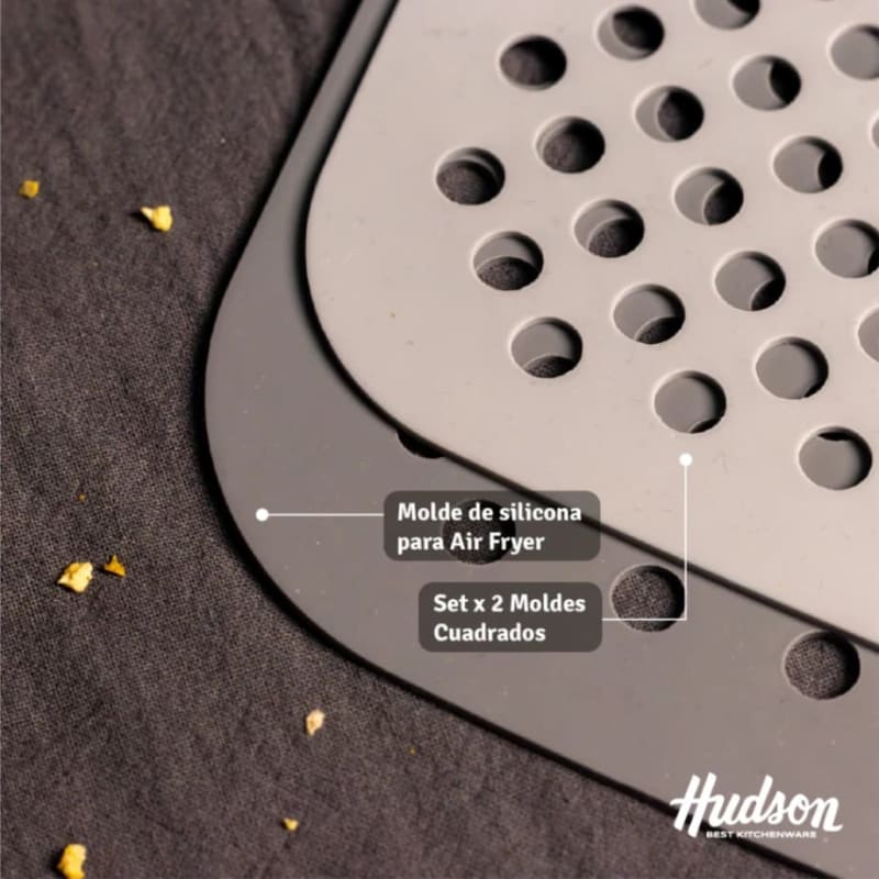 Moldes X2 Para Airfryer Silicona 22x19 Cm Cuadrado 2