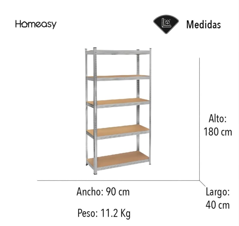 Estantería en Acero Galvanizado de 5 niveles 1