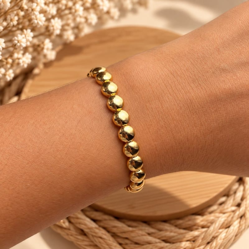Pulsera círculos dorados. 1