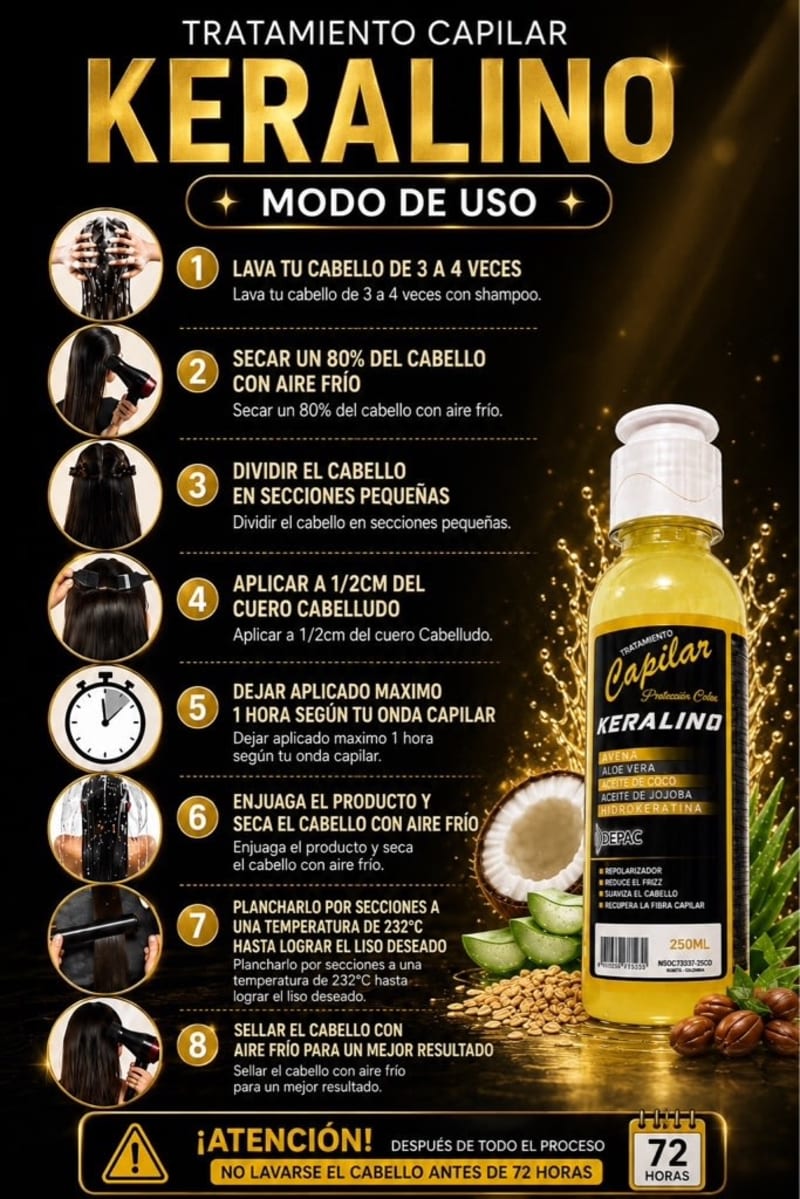TRATAMIENTO CAPILAR KERALINO 250ml 2