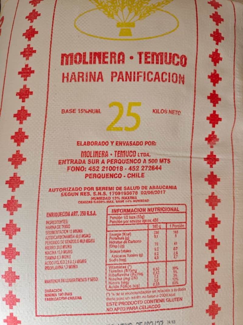 Saco de harina Temuco 25kg 1