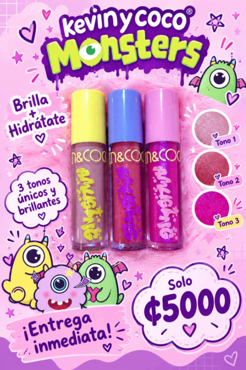 Trío de gloss monster Kevin&Coco 1