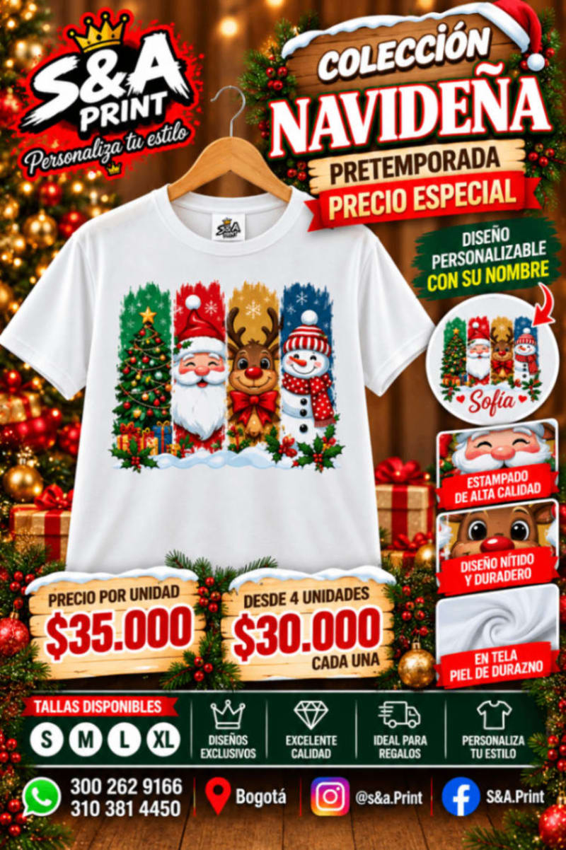 SUPER INICIO PRE-TEMPORADA DE NAVIDAD DISEÑOS PERSONALIZADOS TELA PIEL DE DURAZNO ESTAMPADO DTF DE ALTA CALIDAD 1
