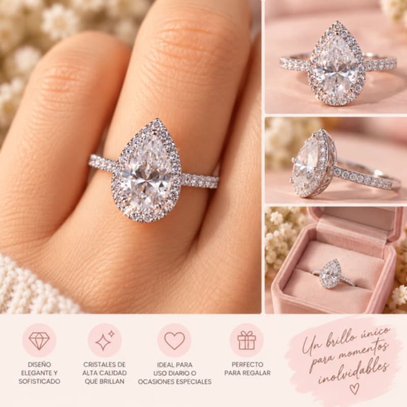 Anillo Gota de Cristal 1
