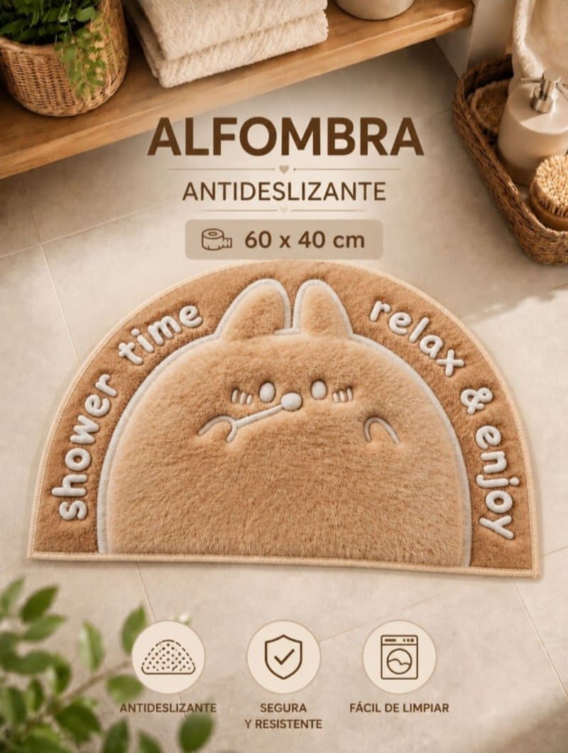 Alfombra Antideslizante Semicircular para Baño 1