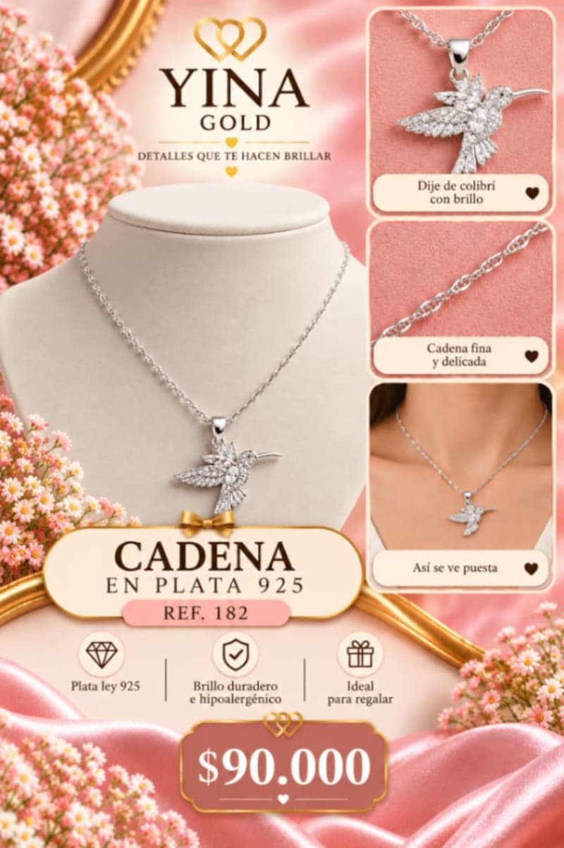 CADENA PLATA 925 COLIBRÍ 1
