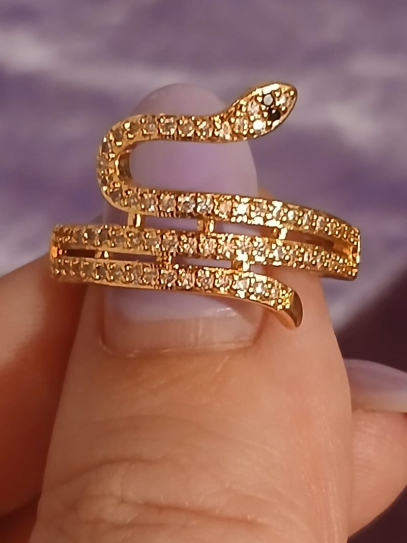 Anillo serpiente con brillantitos 1