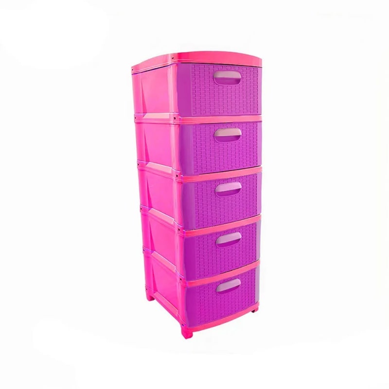 Referencia: 38298 Organizador Rattan Dubai x5 - Rosado Lila Prodehogar 1