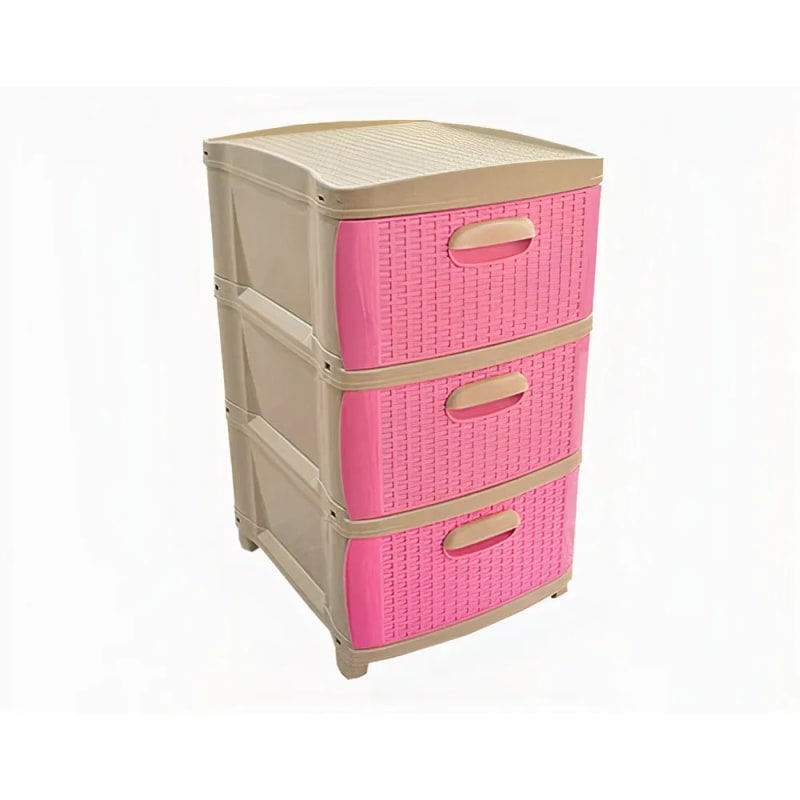 Referencia: 38398 Organizador Rattan Dubai x3 - Beige Rosado Prodehogar 1