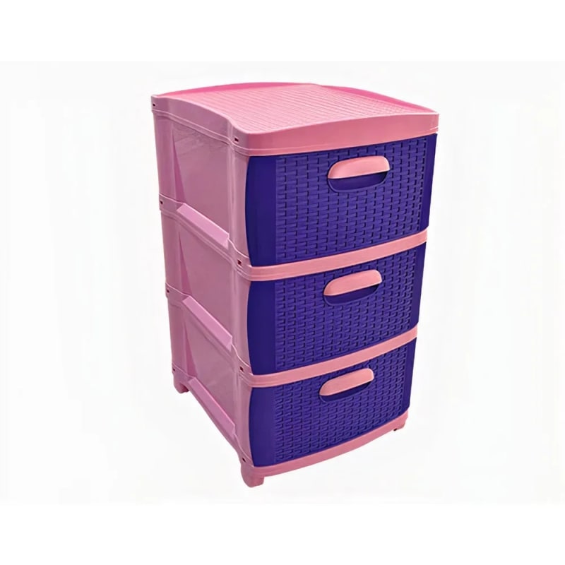 Referencia: 41606 Organizador Rattan Dubai x3 - Rosado Lila Prodehogar 1