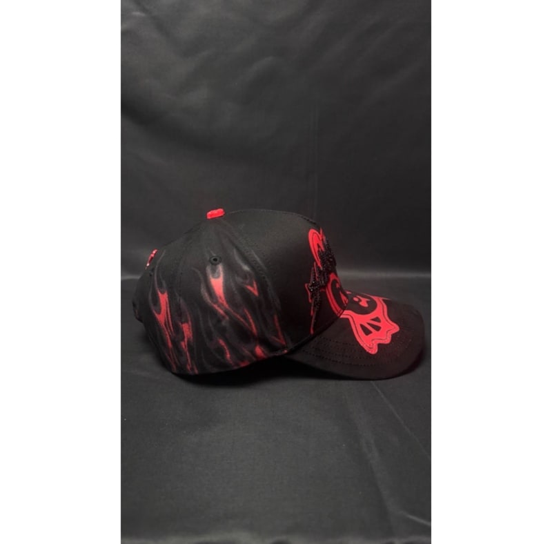 Barbas Hats Born Crazy Black Cap with Red Design No Box 2