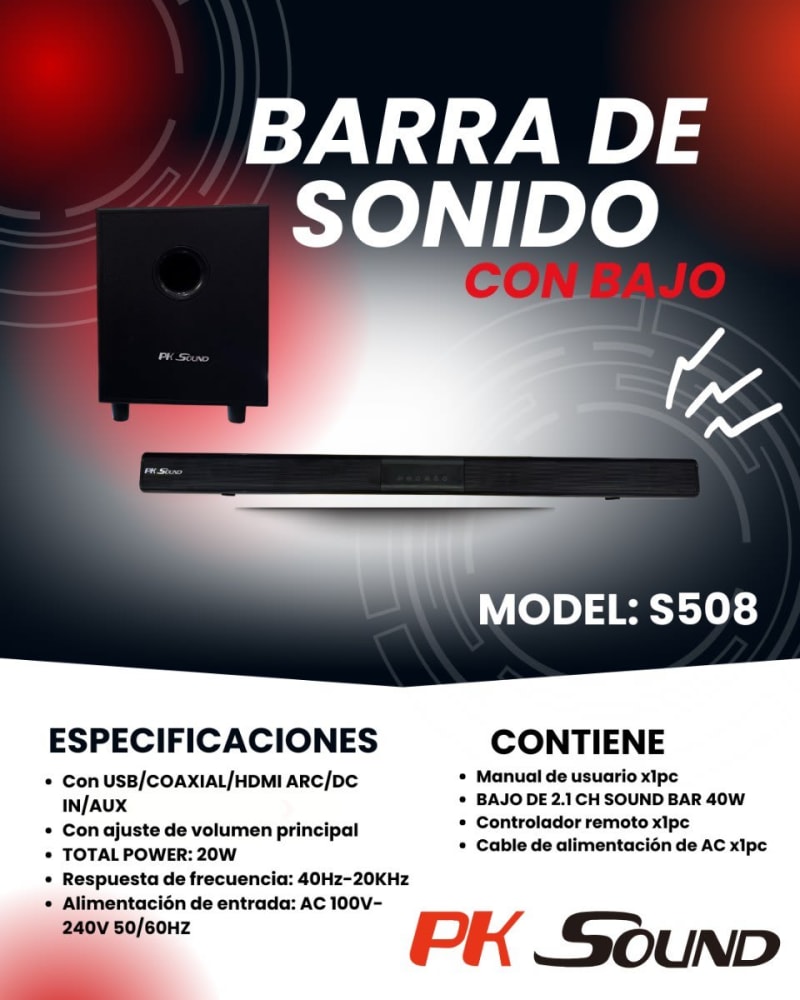 BARRA DE SONIDO PK SOUND S508 1