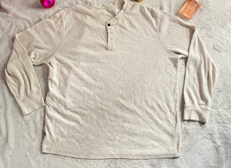Henley beige térmico talla - manga larga - básica unisex - plus size" 1