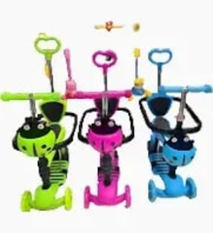 Patineta Scooter Monopatin 5 En 1 Mariquita Con Luces 4