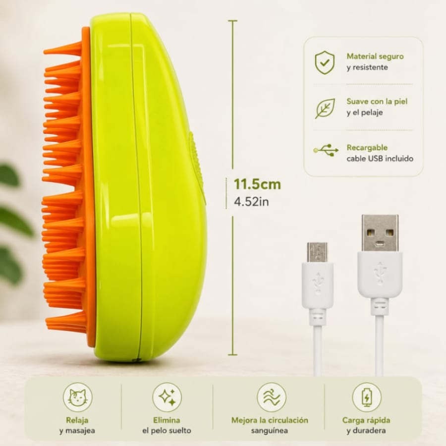 Cepillo Quitapelos para Gatos – Masajeador a Vapor 2