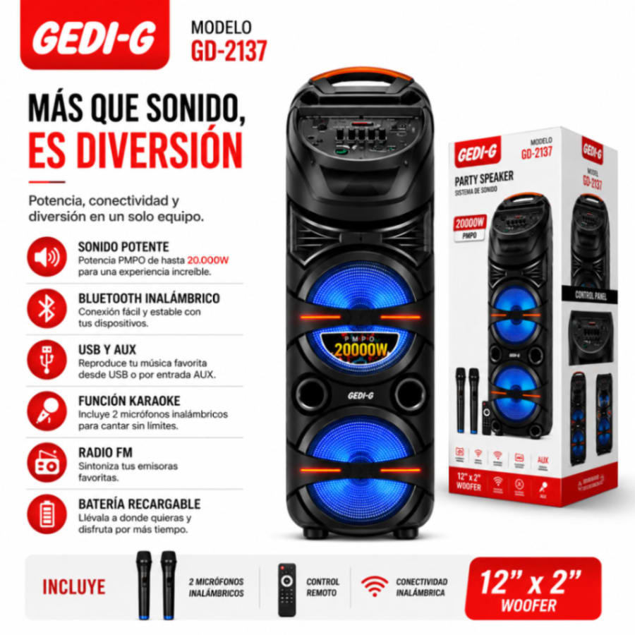 Cabina De Sonido Gedig Gd2137 122 Bt 1