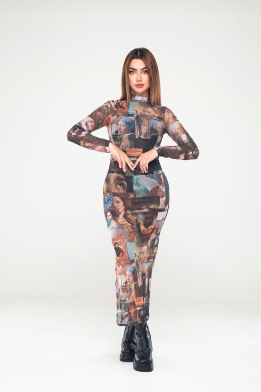 VESTIDO GOTICO ML ESTAMPADO 1