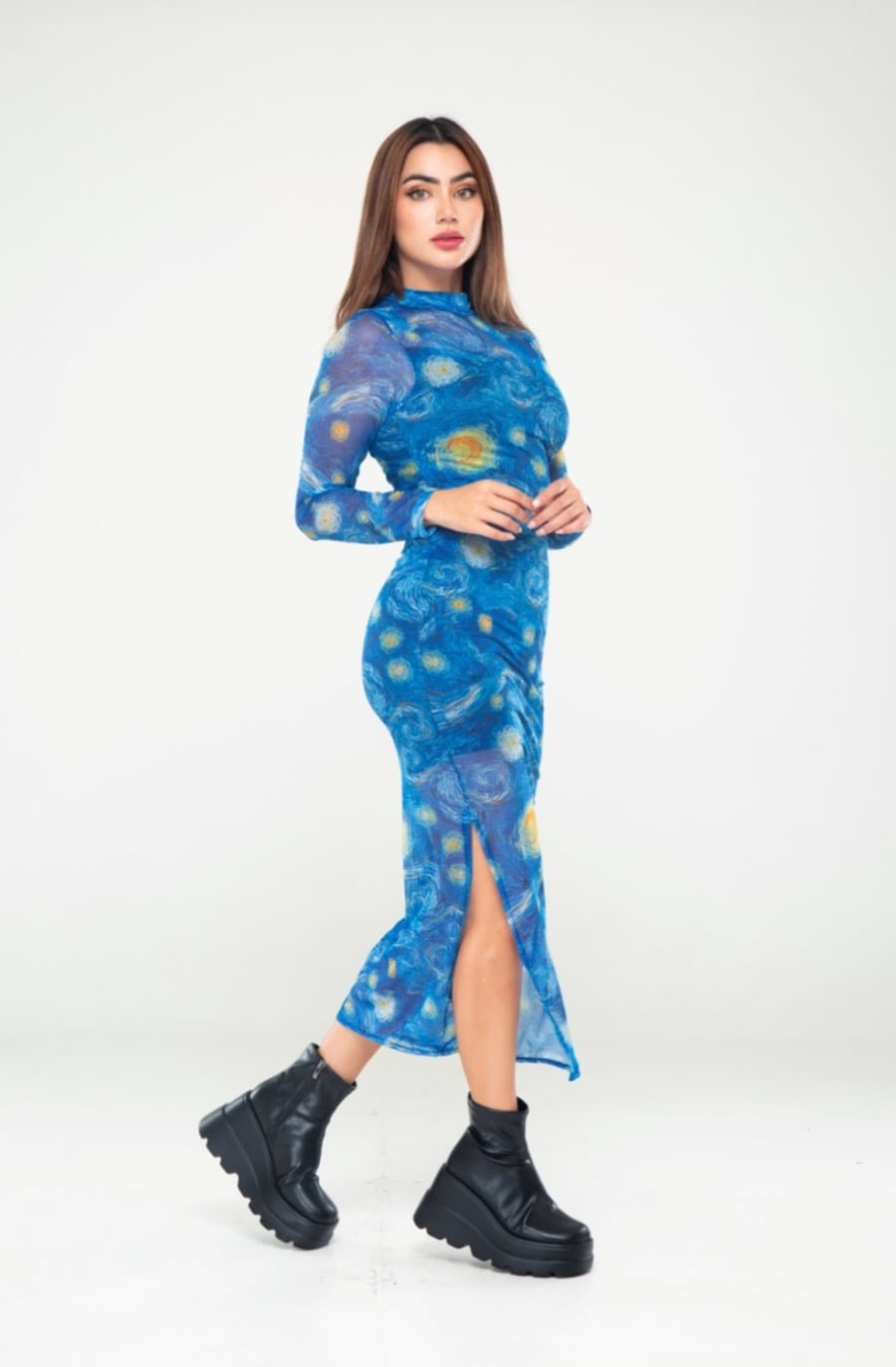 VESTIDO GOTICO ML ESTAMPADO 3