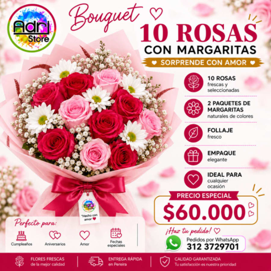 Ramo de 10 rosas 1
