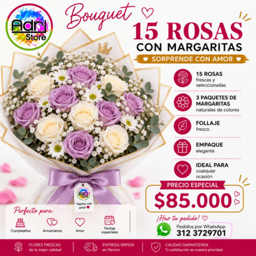 Ramo de 15 rosas 1