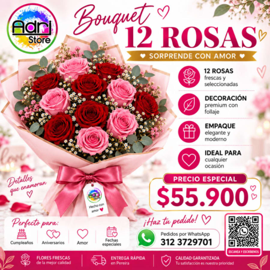 Ramo de 12 rosas 1