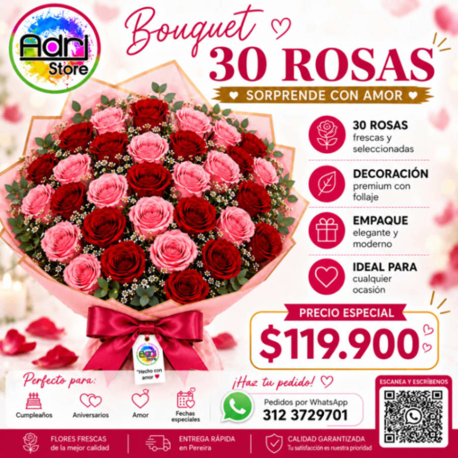 Ramo de 30 de rosas 1