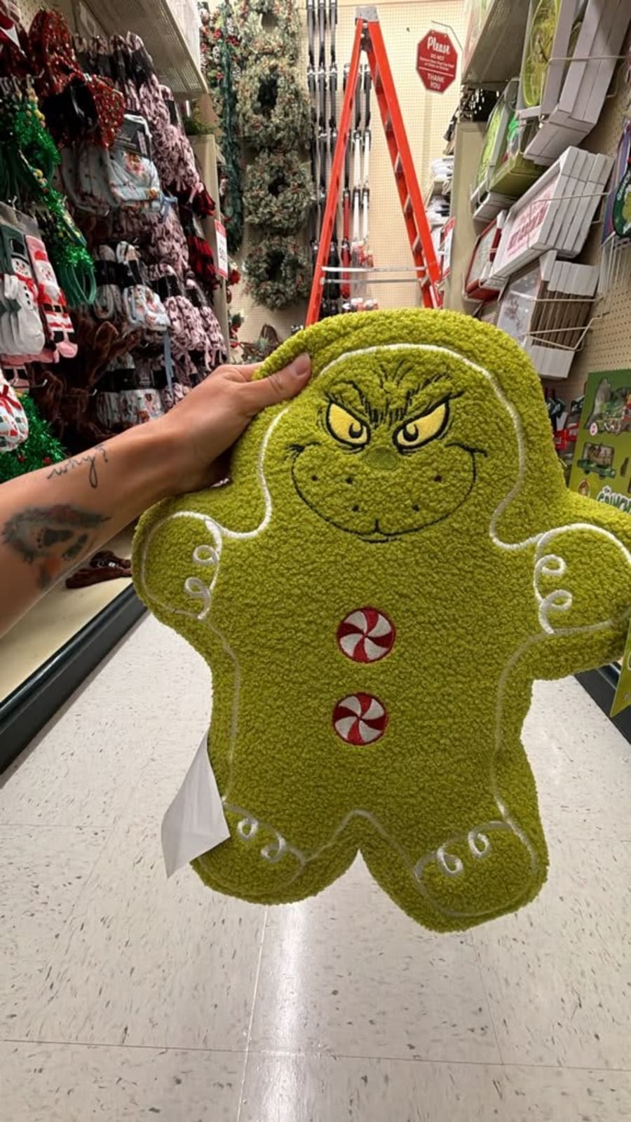 Cojín de galleta grinch 1