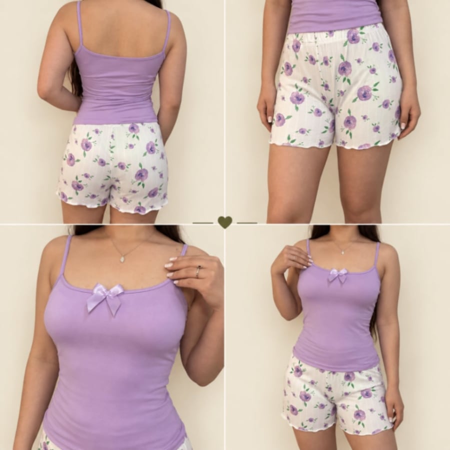 Pijama sencilla morada 2
