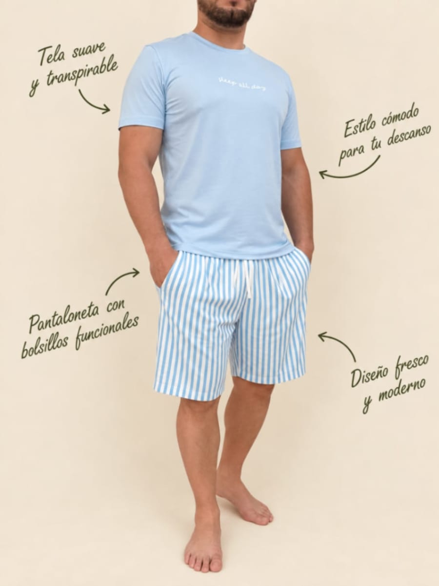 Pijama azul hombre 1