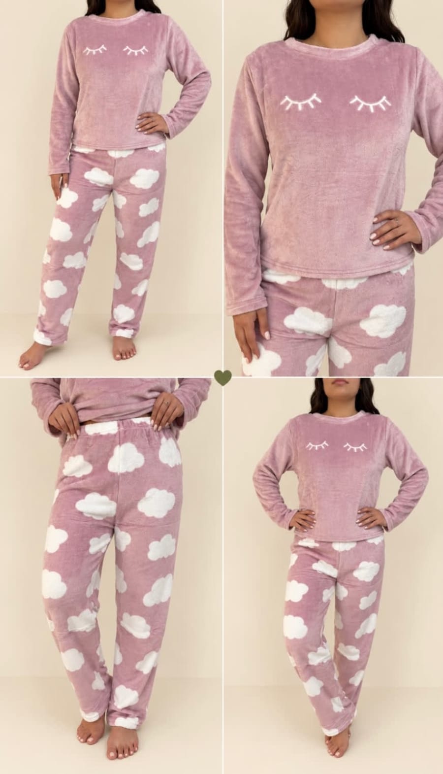 Pijama acolchonada rosada 2