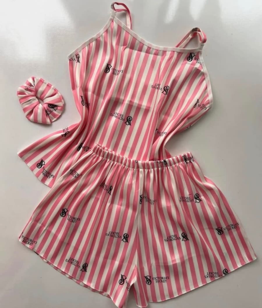 Pijama de seda fría + scrunchie 1