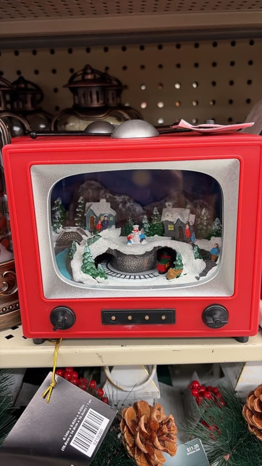 Adorno de televisión con tren de luz 1