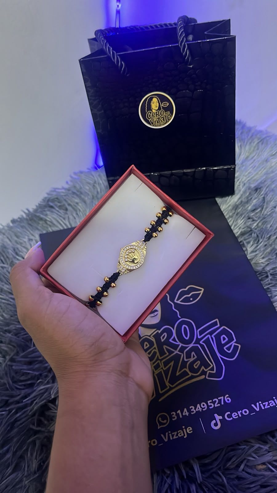 Manilla Doble Carril con Herraje Rolex en Rodio 1