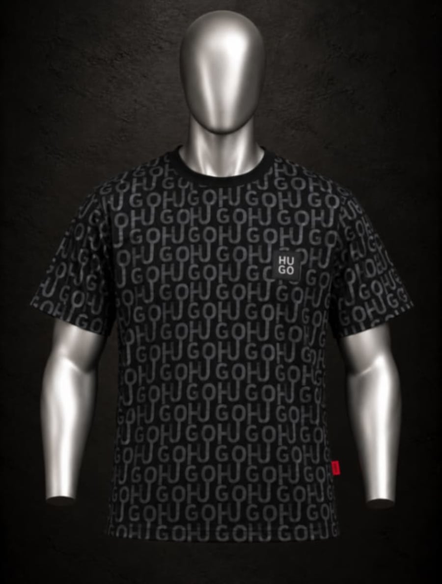 Camiseta HUGO BOSS “All Over Logo” — Black 1