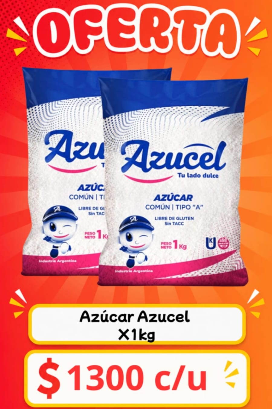 Azúcar azucel x 1kg 1