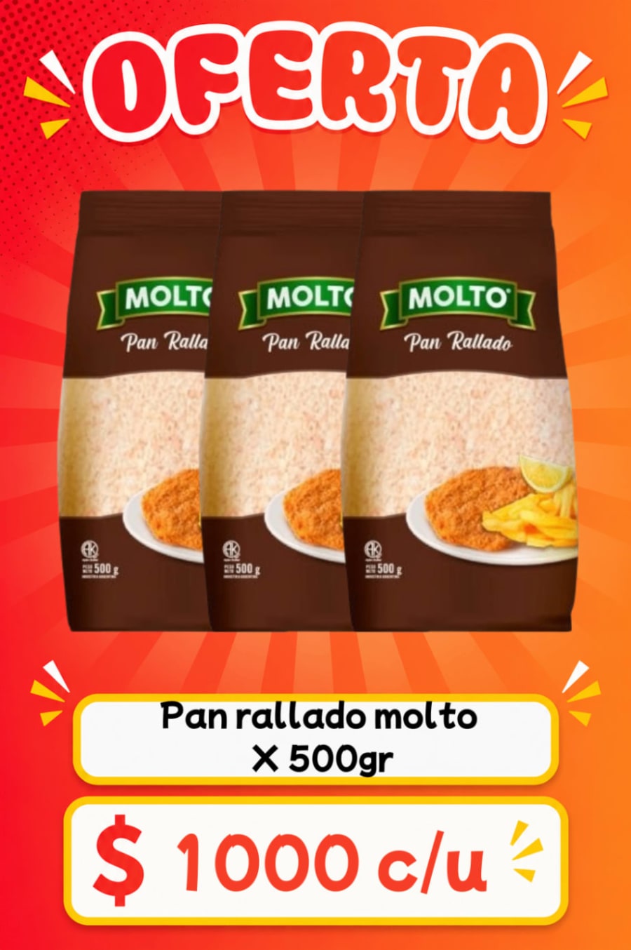 Pan rallado Molto x 500gr 1