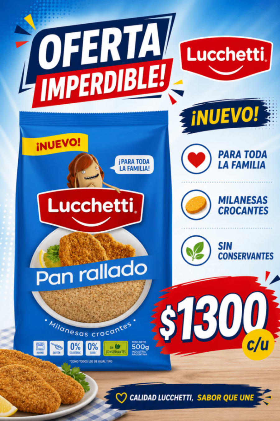 Pan rallado lucchetti x 500gr 1