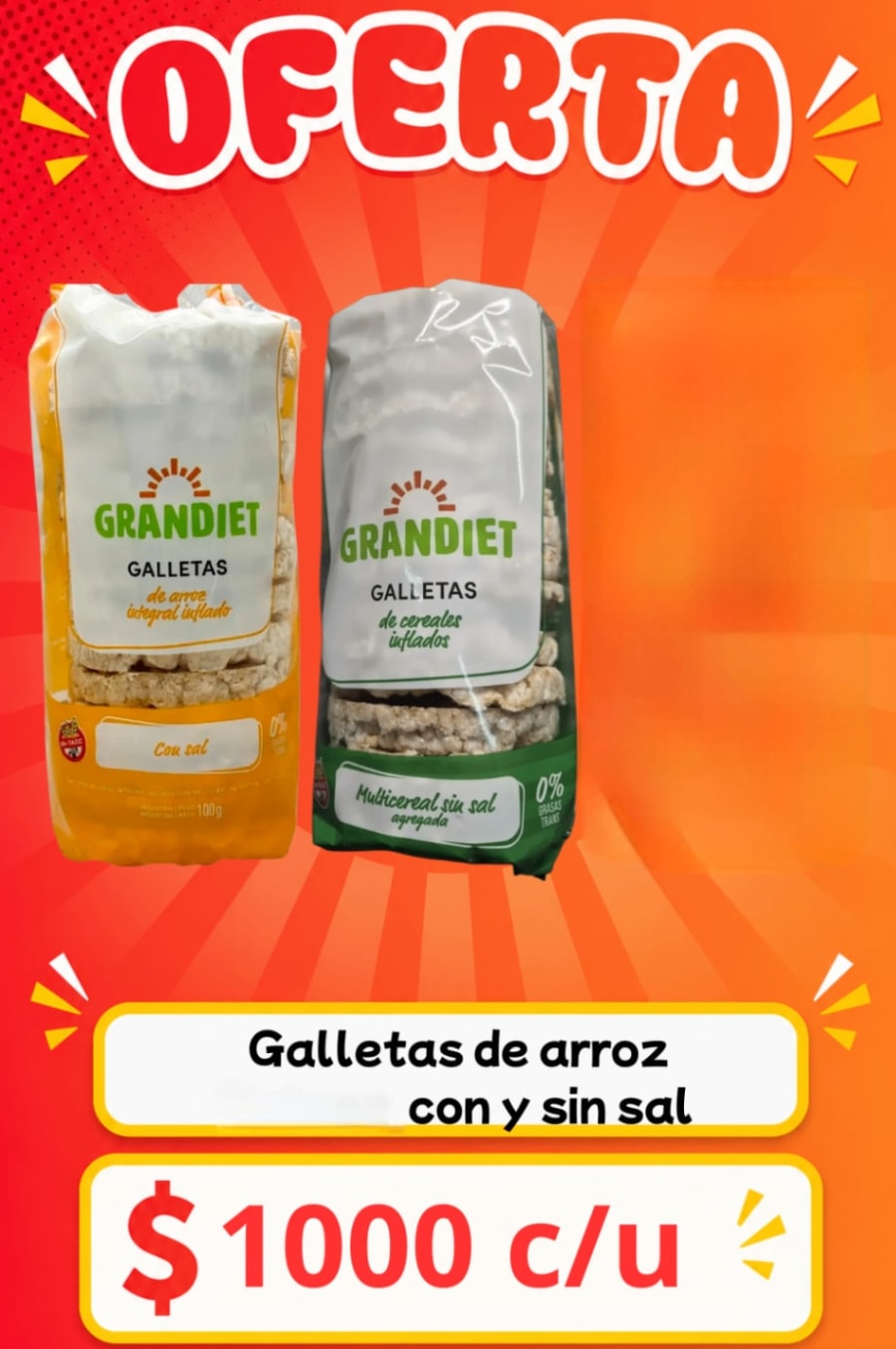 Galletas de arroz con y sin sal 1