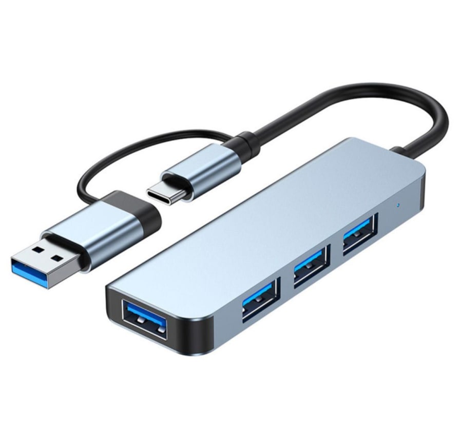 ADAPTADOR HUB 4 EN 1 METAL USB TIPOC 3.0 LAMBO 1