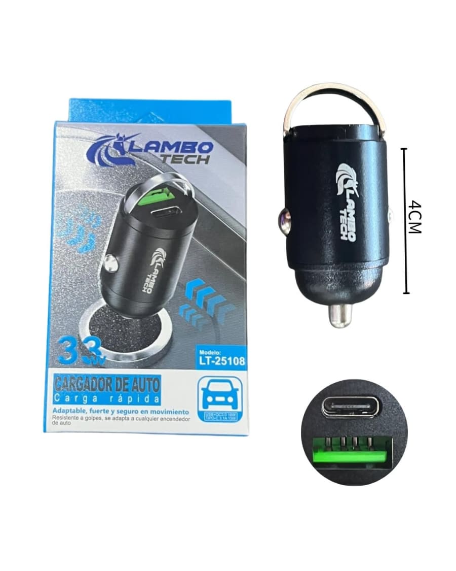 LT-25108 CARGADOR DE AUTO USB TIPO C 5.1A LAMBO 1
