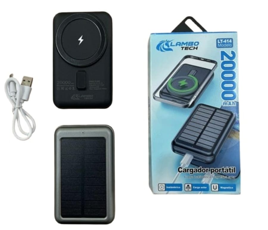 LT-414 CARGADOR PORTATIL SOLAR MAGNETICO 20000MAH 1