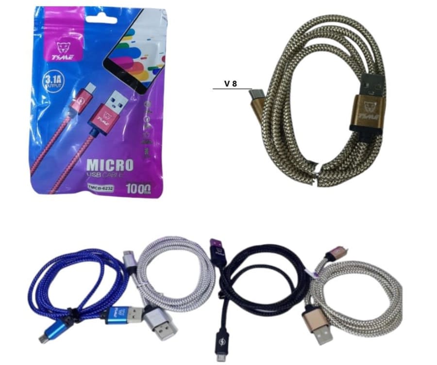 CAB-42008 CABLE V8 EN BOLSA TIME 3.1A 1