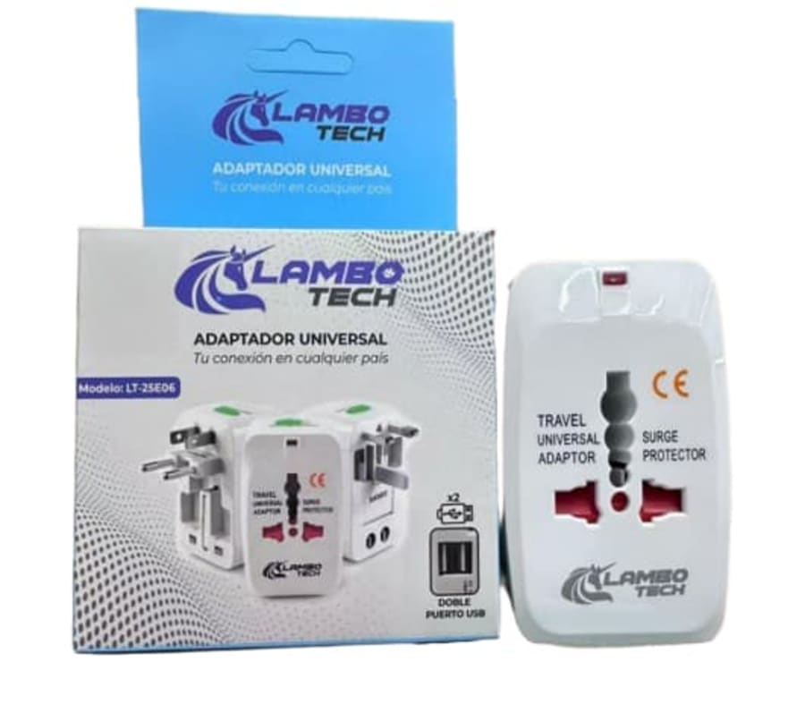ADAPTADOR UNIVERSAL VIAJERO 2USB 1