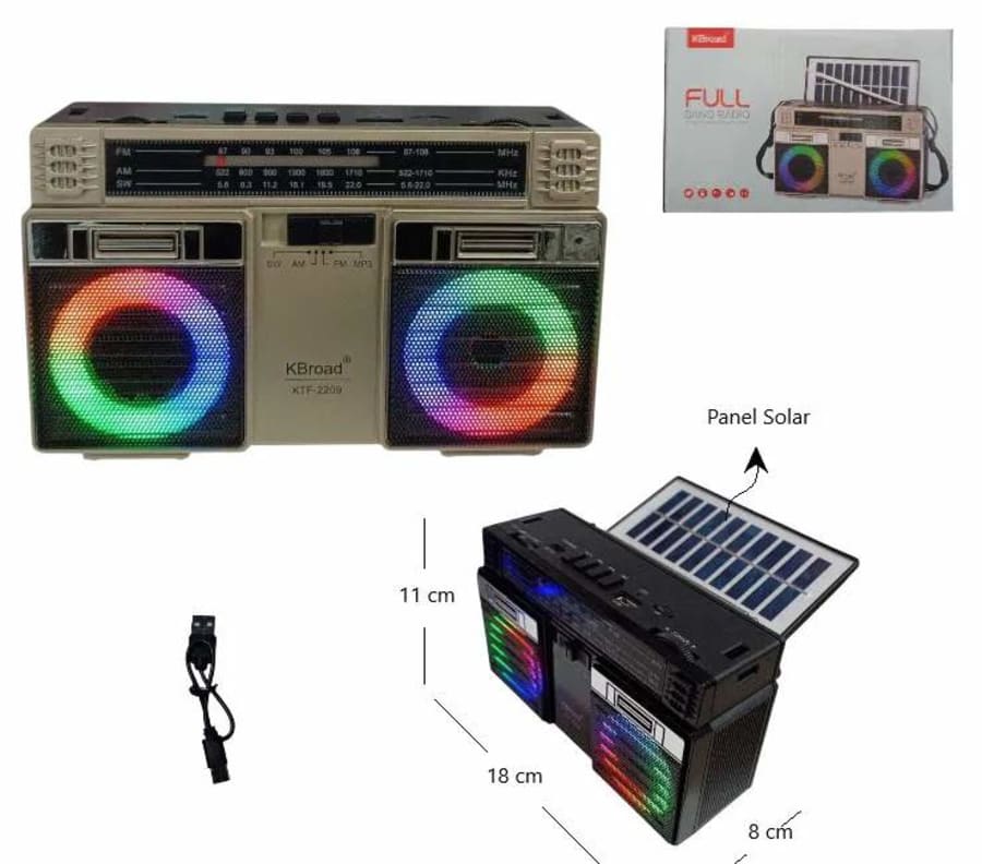KTF-2209 RADIO CON PANEL SOLAR RGB 1
