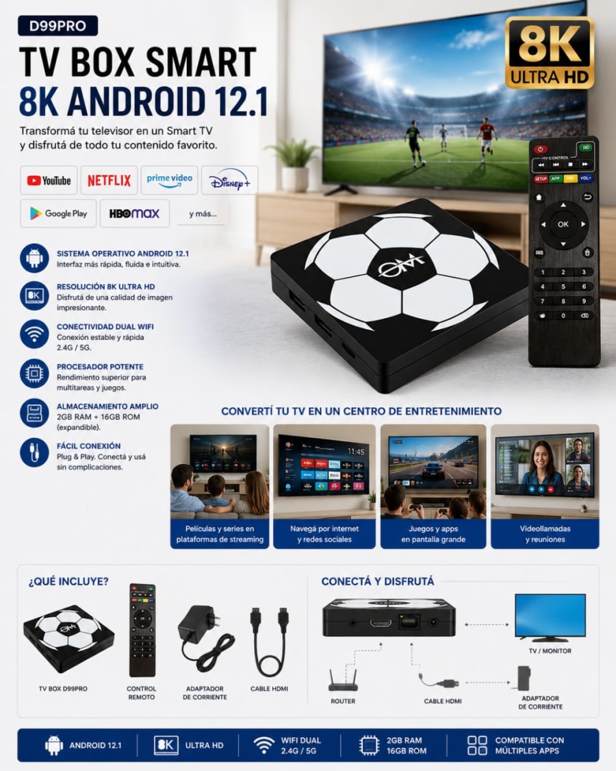 TV BOX SMART 8K ANDROID 12.1 1