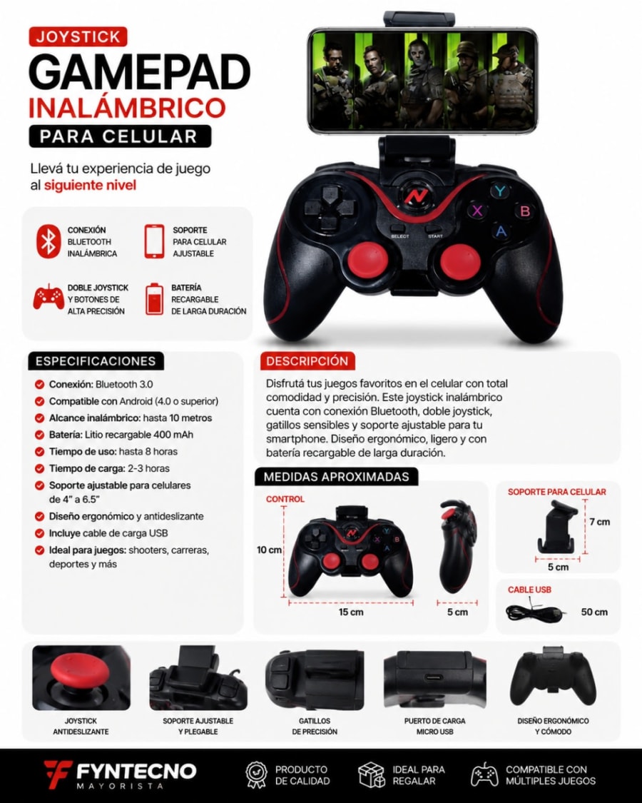 JOYSTICK PARA ANDROID C/ SOPORTE X3 ULTIMA 1