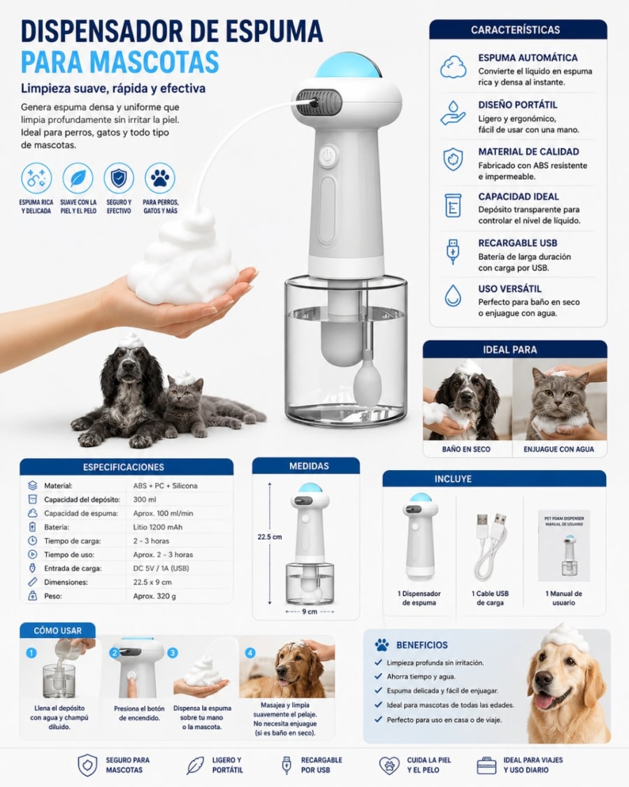 DISPENSER ELECTRICO ESPUMA MASCOTAS 1