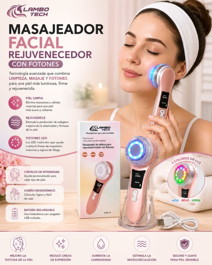 MASAJEADOR FACIAL CON FOTONES MGE-05 1