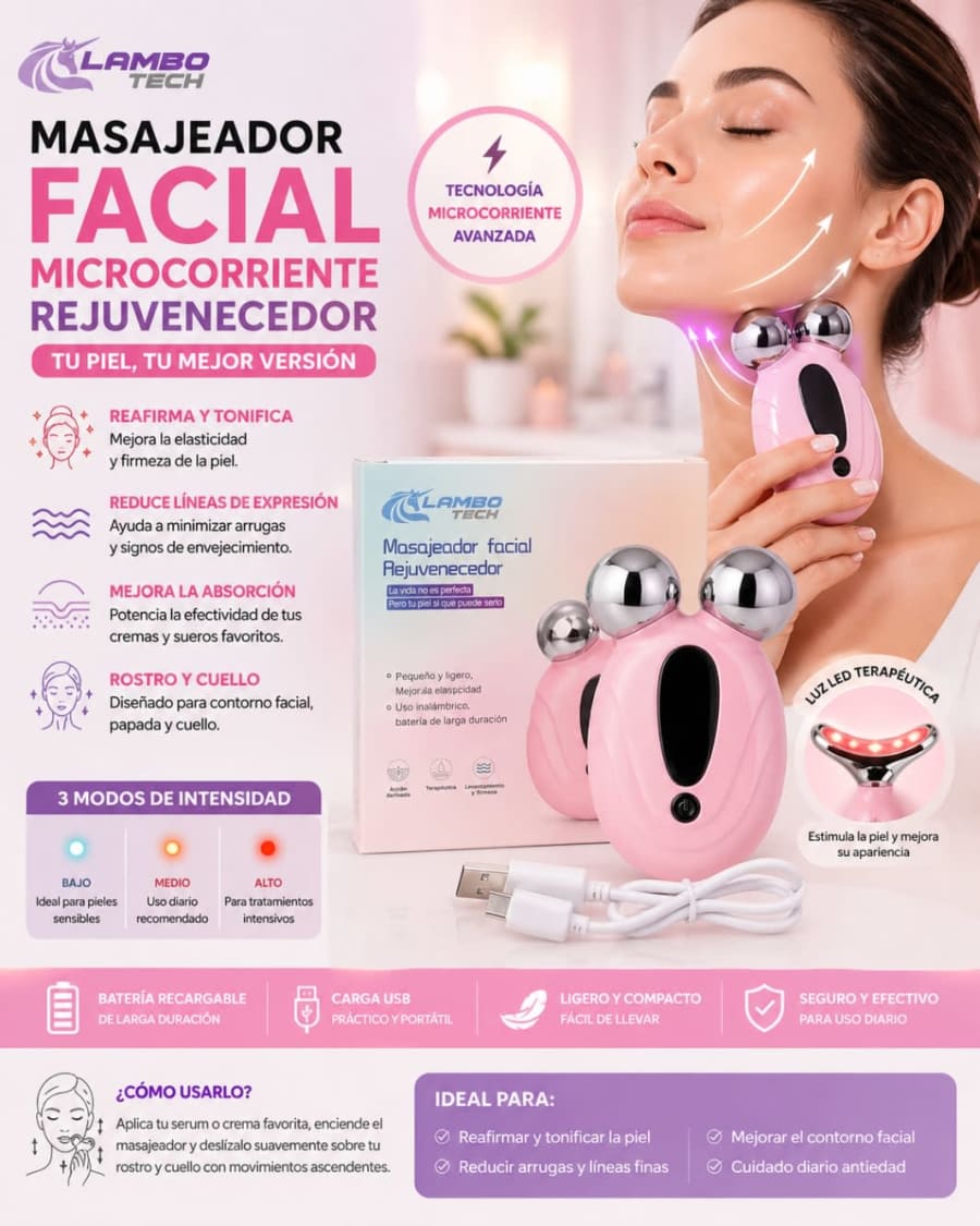 MASAJEADOR FACIAL MICROCORRIENTE RECARGABLE 1