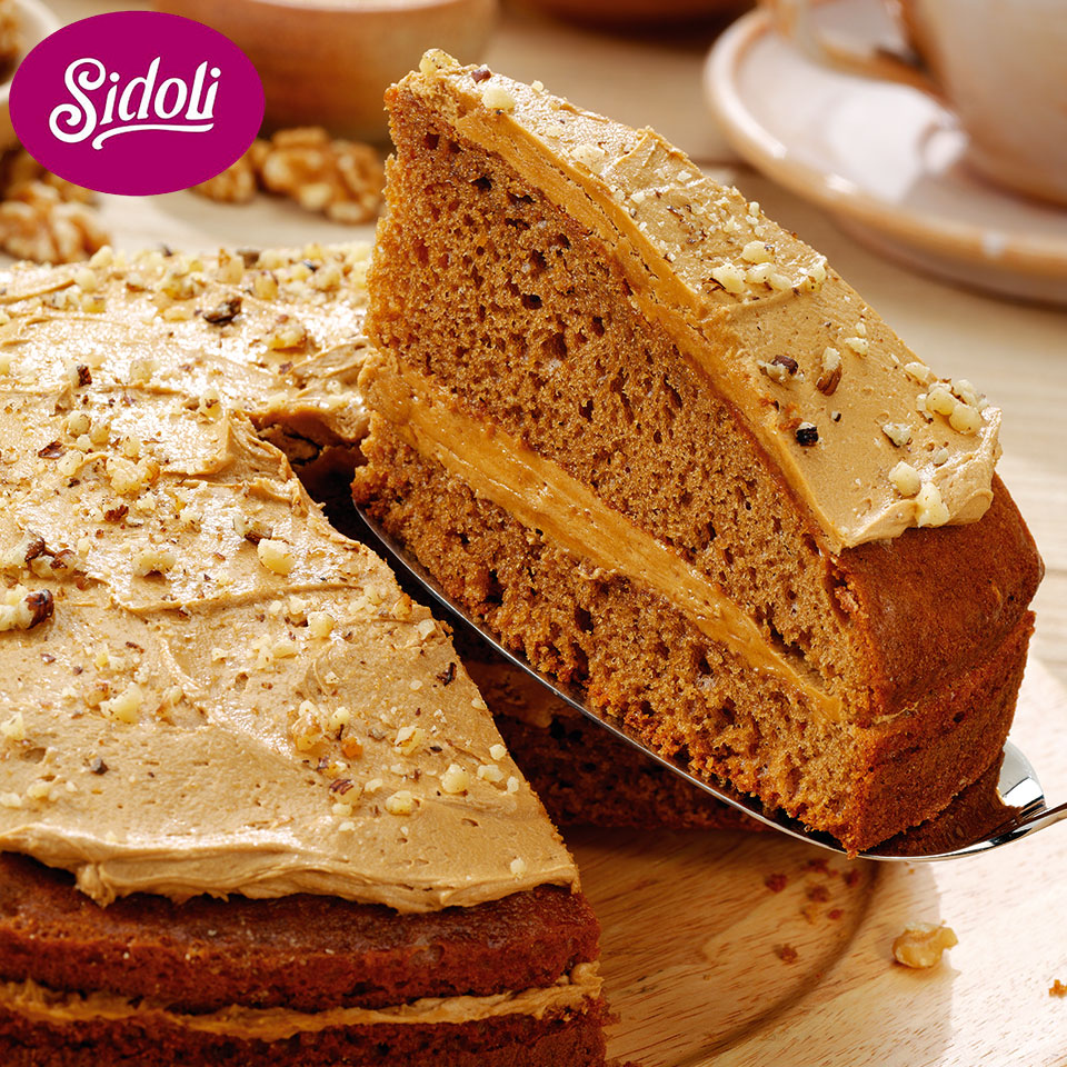 Sidoli Handmade Coffee 26 Walnut Cake 14 Portion 1x1 7kg Leeds